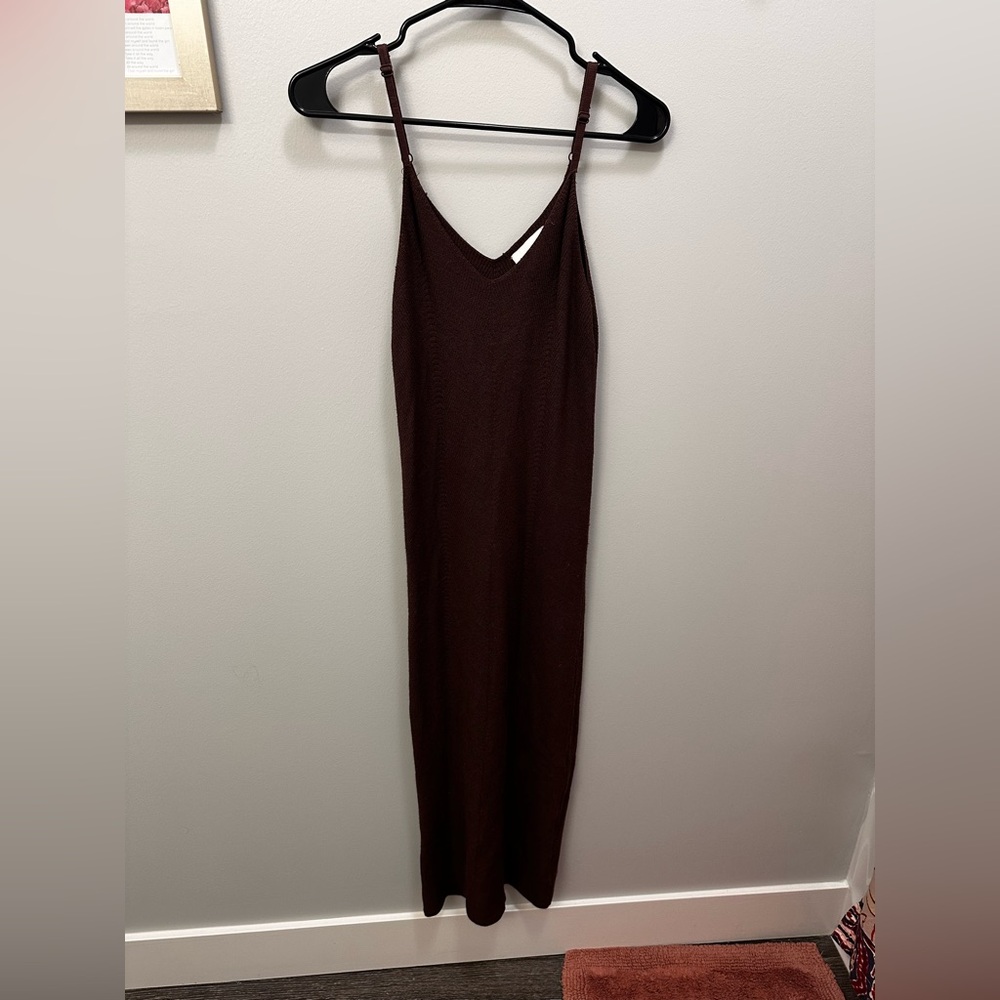 Brown Knit Maxi Dress